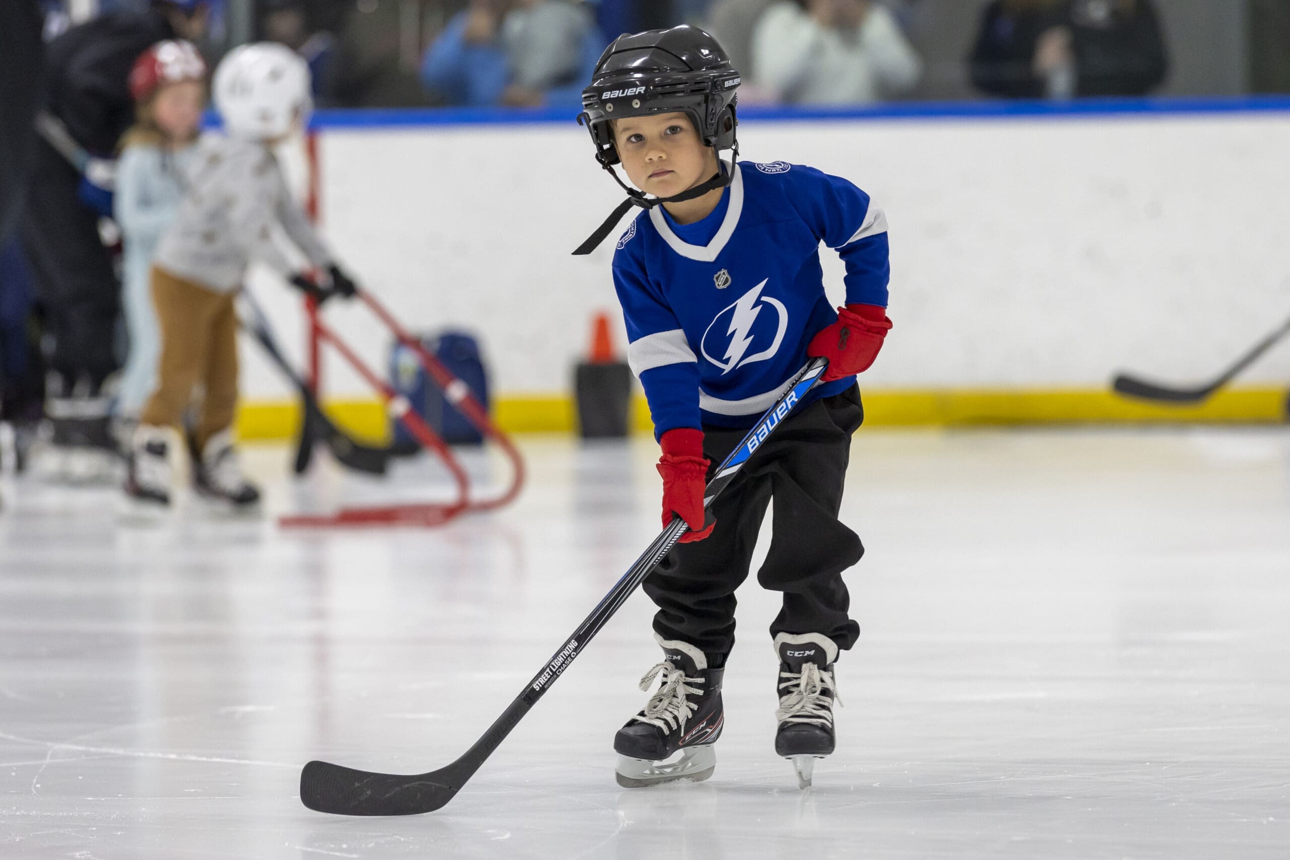 TAMPA, FL - FEBRUARY 16: Tampa Bay Lighting Community &amp; Hockey Development Try Hockey For Free at TGH Ice Plex on February 16, 2026 in Tampa, Florida. (Photo by Mark LoMoglio/Tampa Bay Lightning)